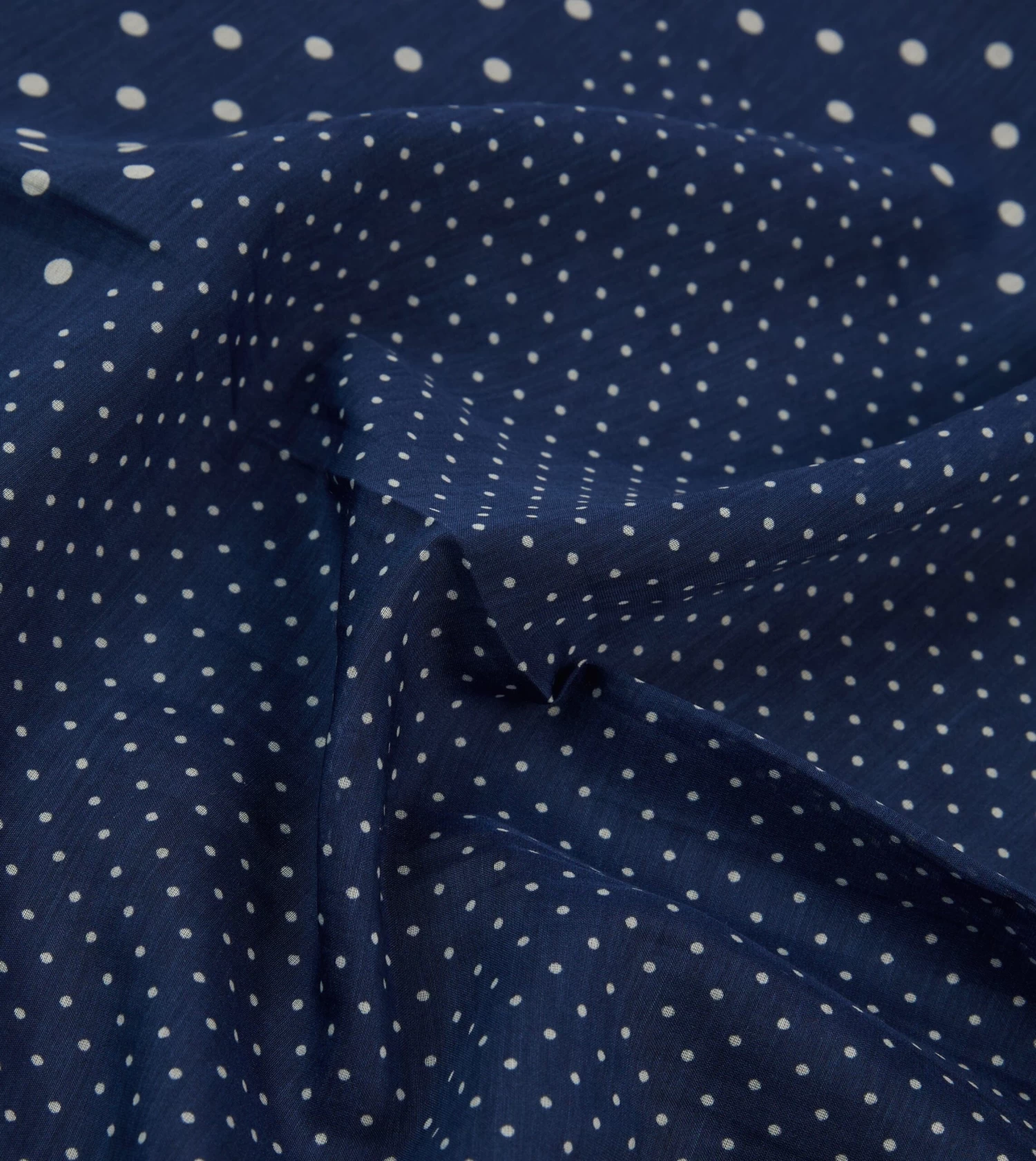 Navy Spot Border Print Cotton-Silk Pocket Square 4 Navy Spot Border Print Cotton-Silk Pocket Square - Image 2