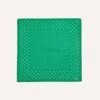 Green Spot Border Print Cotton-Silk Pocket Square -Drakes Shop DR1AE024080 02401 1