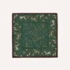 Red And Green Unicorn Garden Print Cotton-Silk Pocket Square -Drakes Shop DR1AE024081 01401 1