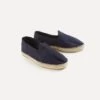 Navy Herringbone Cotton Espadrilles -Drakes Shop DR1AF121916 01250 1