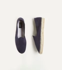 Navy Herringbone Cotton Espadrilles -Drakes Shop DR1AF121916 01250 5