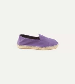 Purple Herringbone Cotton Espadrilles -Drakes Shop DR1AF121916 02200 4