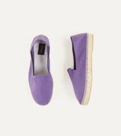 Purple Herringbone Cotton Espadrilles -Drakes Shop DR1AF121916 02200 6