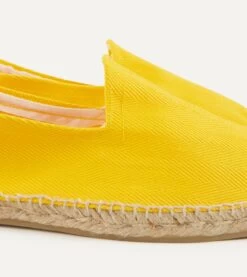 Yellow Herringbone Cotton Espadrilles -Drakes Shop DR1AF121916 03500 3