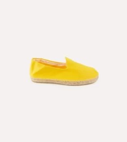 Yellow Herringbone Cotton Espadrilles -Drakes Shop DR1AF121916 03500 4
