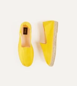 Yellow Herringbone Cotton Espadrilles -Drakes Shop DR1AF121916 03500 6