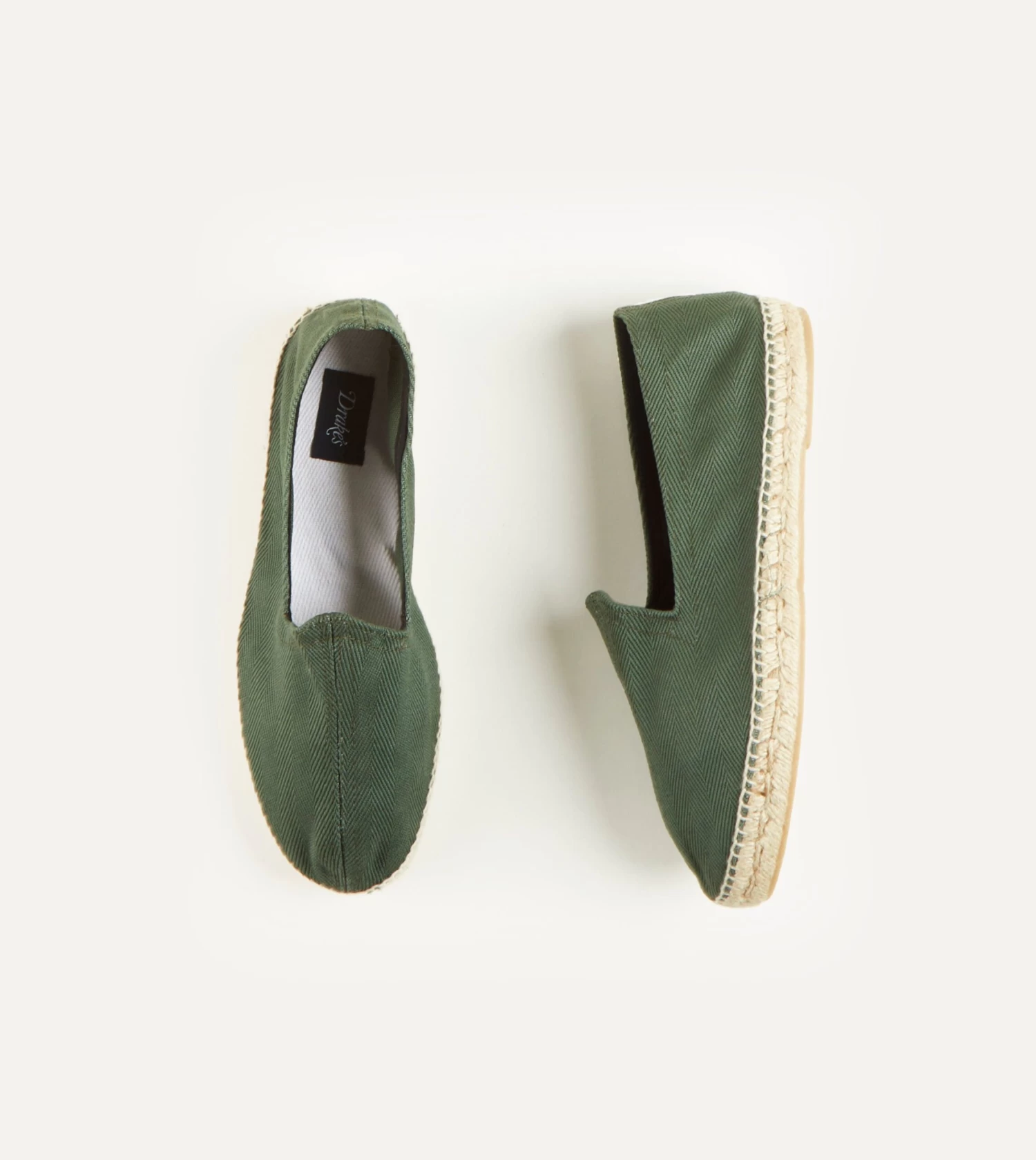 Green Herringbone Cotton Espadrilles 5 Green Herringbone Cotton Espadrilles - Image 3