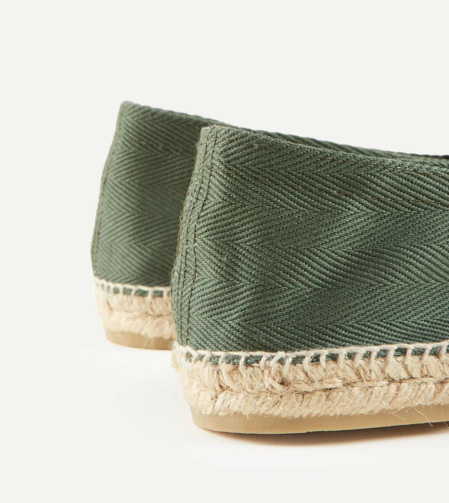 Green Herringbone Cotton Espadrilles 6 Green Herringbone Cotton Espadrilles - Image 4
