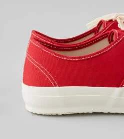 Doek Red Canvas Oxford Trainers -Drakes Shop DR1AF2 21928 06 700 7 LR