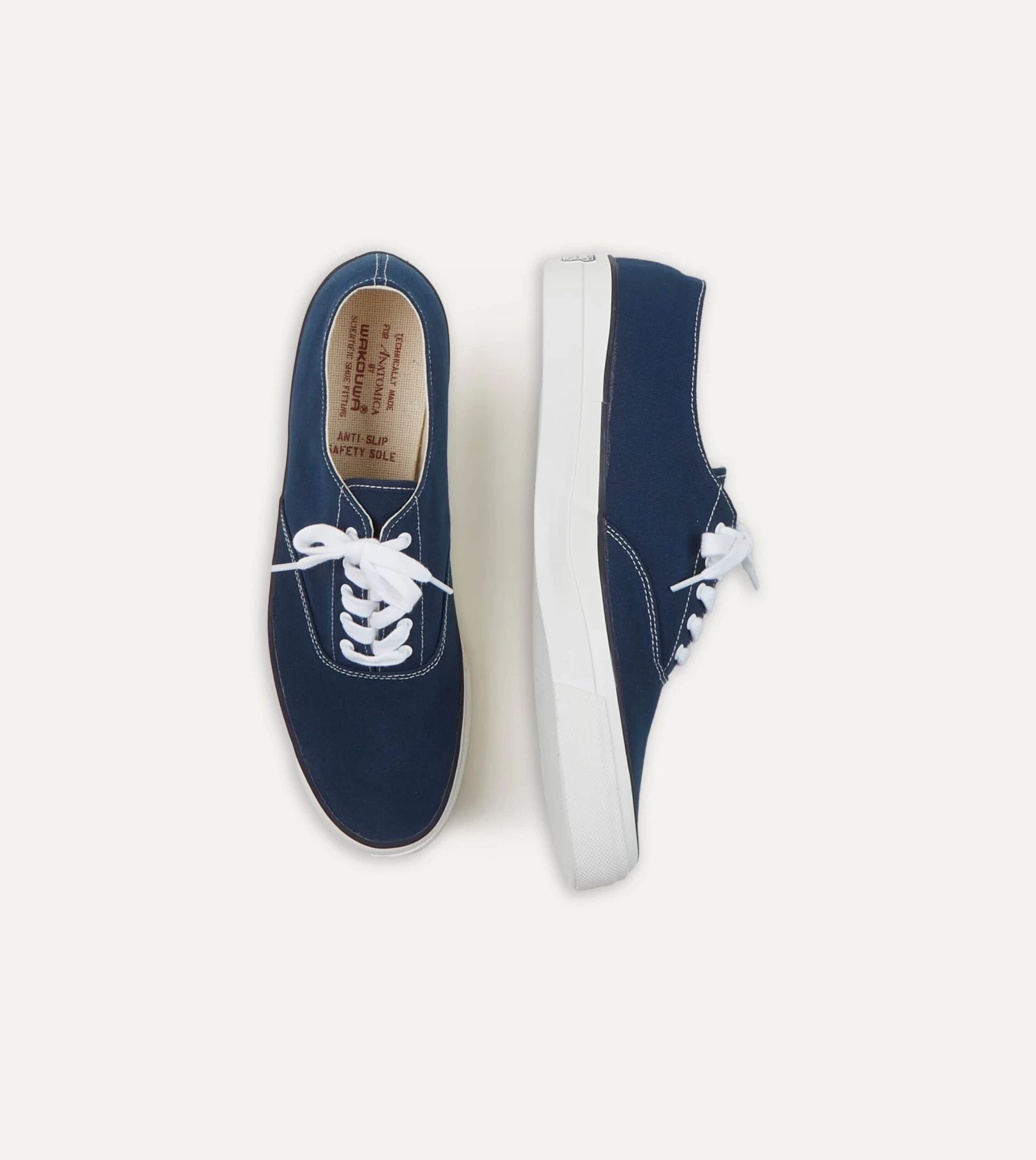 Wakouwa By Anatomica Indigo Cotton Canvas Oxford Trainers 4 Wakouwa By Anatomica Indigo Cotton Canvas Oxford Trainers - Image 3