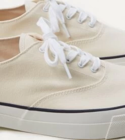 Wakouwa By Anatomica Ecru Cotton Canvas Oxford Trainers -Drakes Shop DR1AF2 22464 02 050 3
