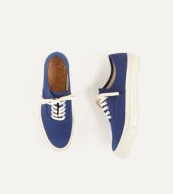 Doek Indigo Canvas Oxford Trainers -Drakes Shop DR1AF221928 02200 6