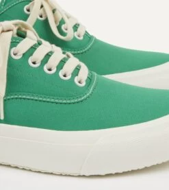 Doek Green Canvas Oxford Trainers -Drakes Shop DR1AF221928 05400 3