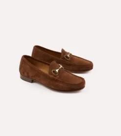 Yuketen Moc Ischia Brown Suede Bit Loafer