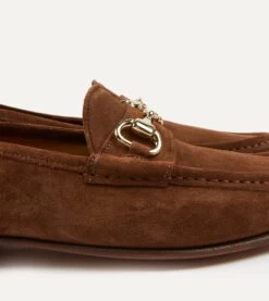 Yuketen Moc Ischia Brown Suede Bit Loafer -Drakes Shop DR1AF3 22816 01 300 3