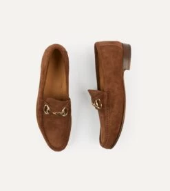 Yuketen Moc Ischia Brown Suede Bit Loafer -Drakes Shop DR1AF3 22816 01 300 5