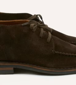 Crosby Moc-Toe Chukka Boot Dark Brown Roughout Suede With Rubber Sole -Drakes Shop DR1AF320917 01300 3