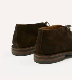 Crosby Moc-Toe Chukka Boot Dark Brown Roughout Suede With Rubber Sole -Drakes Shop DR1AF320917 01300 5
