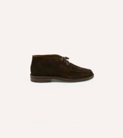 Crosby Moc-Toe Chukka Boot Dark Brown Roughout Suede With Rubber Sole -Drakes Shop DR1AF320917 01300 6