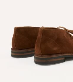 Crosby Moc-Toe Chukka Boot Light Brown Roughout Suede With Rubber Sole -Drakes Shop DR1AF320917 02300 5