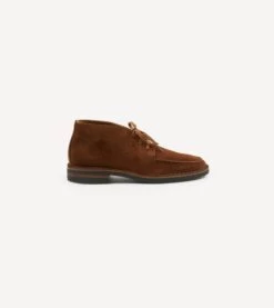 Crosby Moc-Toe Chukka Boot Light Brown Roughout Suede With Rubber Sole -Drakes Shop DR1AF320917 02300 6