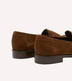 Snuff Suede Charles Goodyear Welted Penny Loafer -Drakes Shop DR1AF322438 01300 5