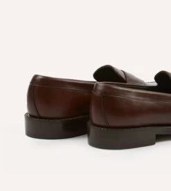 Brown Leather Charles Goodyear Welted Penny Loafer -Drakes Shop DR1AF322438 04300 5