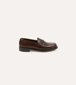 Brown Leather Charles Goodyear Welted Penny Loafer -Drakes Shop DR1AF322438 04300 6