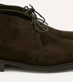 Brown Suede Murphy Goodyear Welted Chukka Boot -Drakes Shop DR1AF322439 02300 3