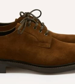 Brown Suede August Goodyear Welted Derby Shoe -Drakes Shop DR1AF322440 01300 3
