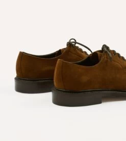 Brown Suede August Goodyear Welted Derby Shoe -Drakes Shop DR1AF322440 01300 5