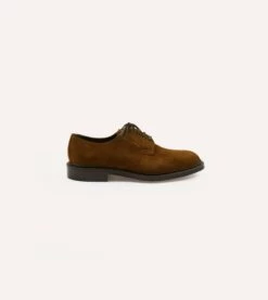 Brown Suede August Goodyear Welted Derby Shoe -Drakes Shop DR1AF322440 01300 6