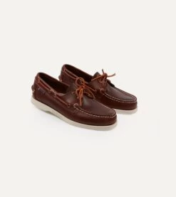 Sebago Brown Waxed Docksides Portland Boat Shoe