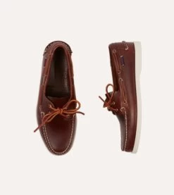 Sebago Brown Waxed Docksides Portland Boat Shoe -Drakes Shop DR1AF323640 01300 3