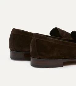 Brown Suede Charles Mk II Goodyear Welted Penny Loafer -Drakes Shop DR1AF324164 01300 5