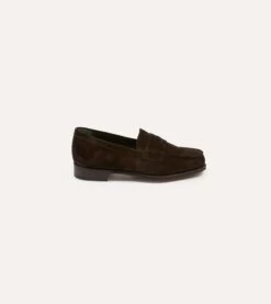 Brown Suede Charles Mk II Goodyear Welted Penny Loafer -Drakes Shop DR1AF324164 01300 6