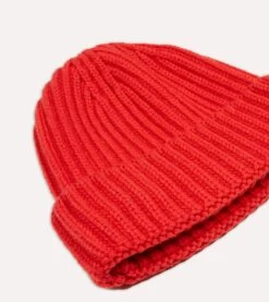 Orange Cashmere Ribbed Knit Cap 9 Orange Cashmere Ribbed Knit Cap -Drakes Shop DR1AG1 21577 10 800 3