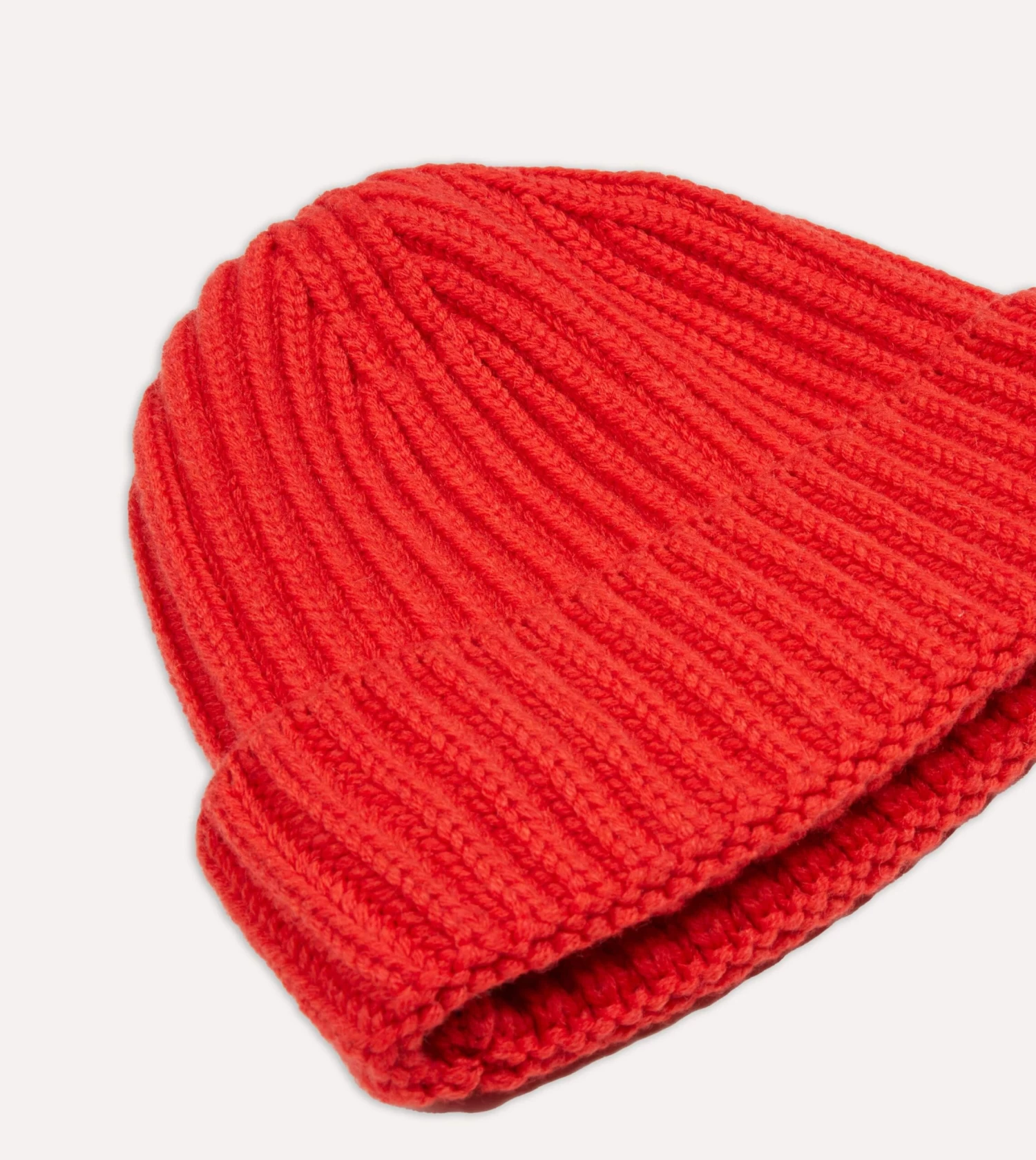 Orange Cashmere Ribbed Knit Cap 6 Orange Cashmere Ribbed Knit Cap - Image 4