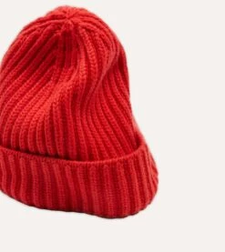 Orange Cashmere Ribbed Knit Cap 8 Orange Cashmere Ribbed Knit Cap -Drakes Shop DR1AG1 21577 10 800 4
