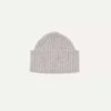Light Grey Lambswool Ribbed Knit Cap -Drakes Shop DR1AG1 21579 07 050 1