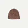 Brown Lambswool Ribbed Knit Cap -Drakes Shop DR1AG1 21579 08 300 1