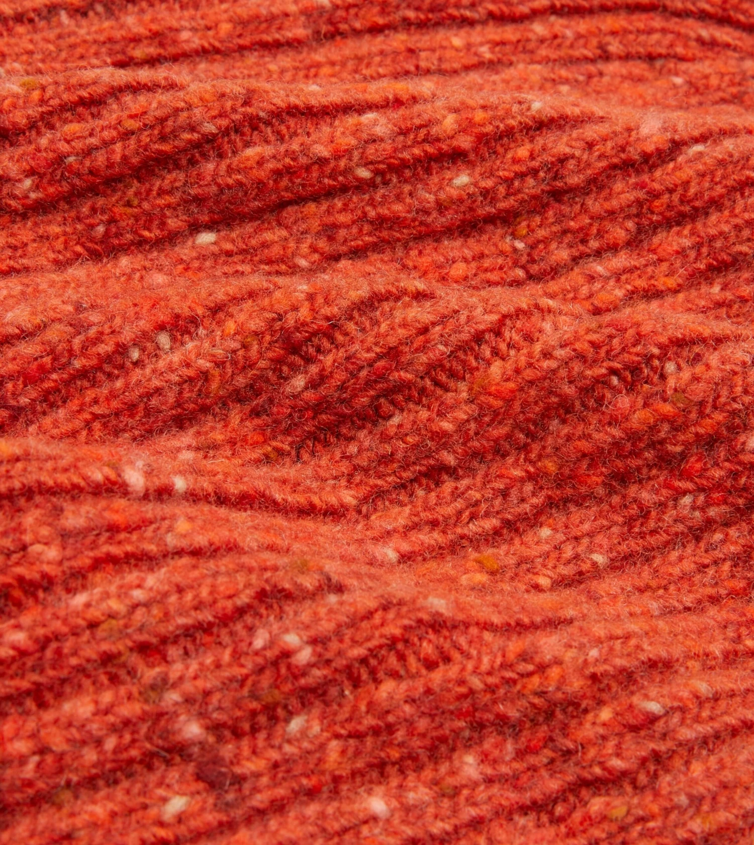 Orange Ribbed Merino Donegal Knit Cap 4 Orange Ribbed Merino Donegal Knit Cap - Image 2