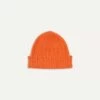 Orange Angora Lambswool Ribbed Knit Cap -Drakes Shop DR1AG1 22686 13 800 1