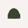 Green Lambswool Ribbed Knit Cap -Drakes Shop DR1AG121579 02400 1