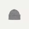 Grey Lambswool Ribbed Knit Cap -Drakes Shop DR1AG121579 03600 1
