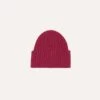 Fuchsia Lambswool Ribbed Knit Cap
