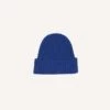 Royal Blue Lambswool Ribbed Knit Cap -Drakes Shop DR1AG121579 11200 1