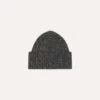 Grey Donegal Ribbed Merino Knit Cap -Drakes Shop DR1AG121581 03600 1