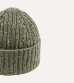 Light Green Donegal Ribbed Merino Knit Cap -Drakes Shop DR1AG121581 06400 4