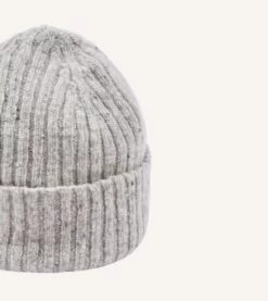 Light Grey Donegal Ribbed Merino Knit Cap -Drakes Shop DR1AG121581 07600 4